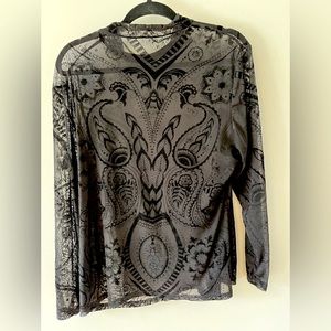 Lace mock neck shirt